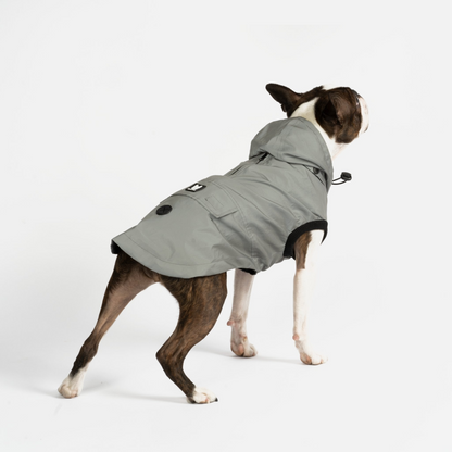 Max Reflective Dog Raincoat Grey