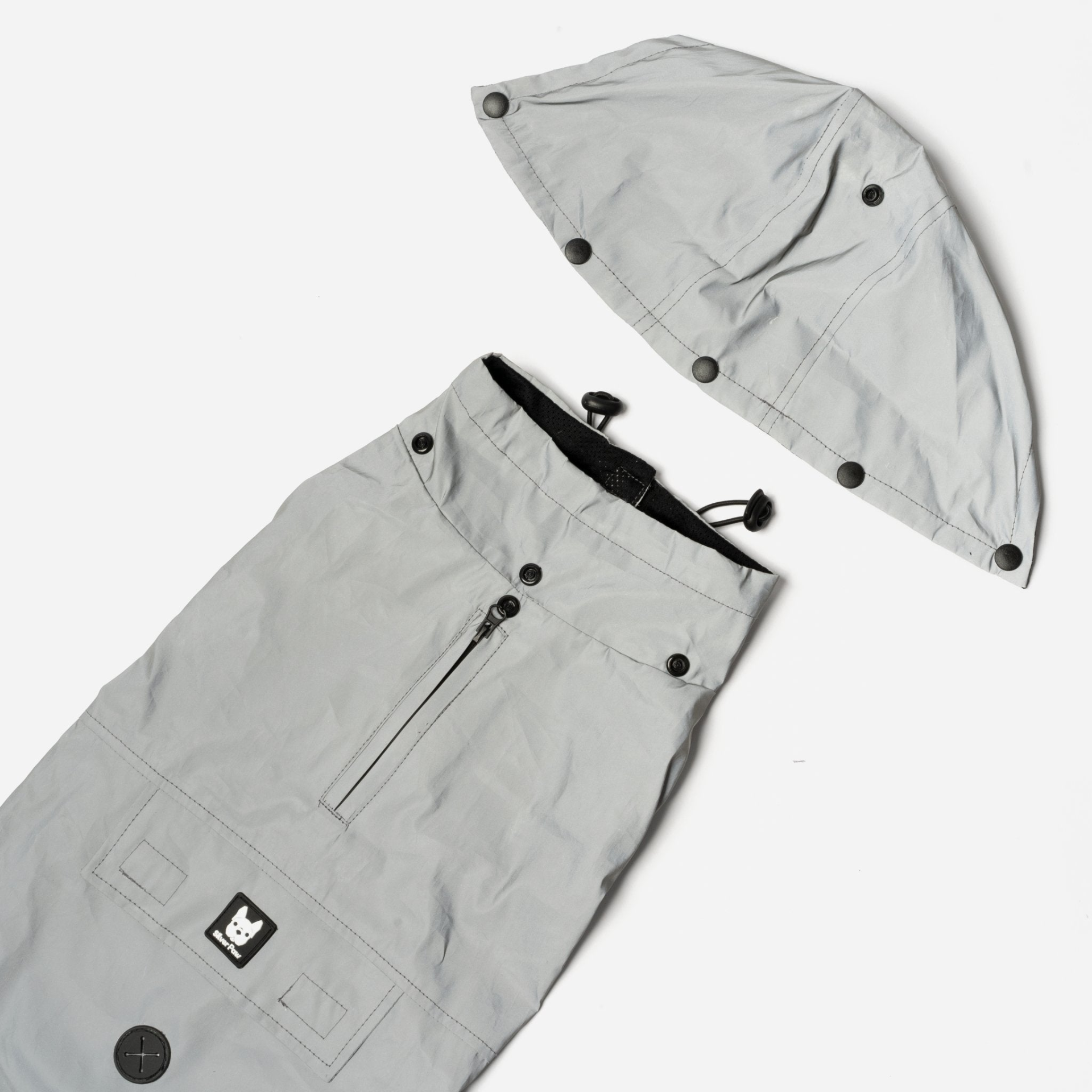 Max Reflective Dog Raincoat Grey