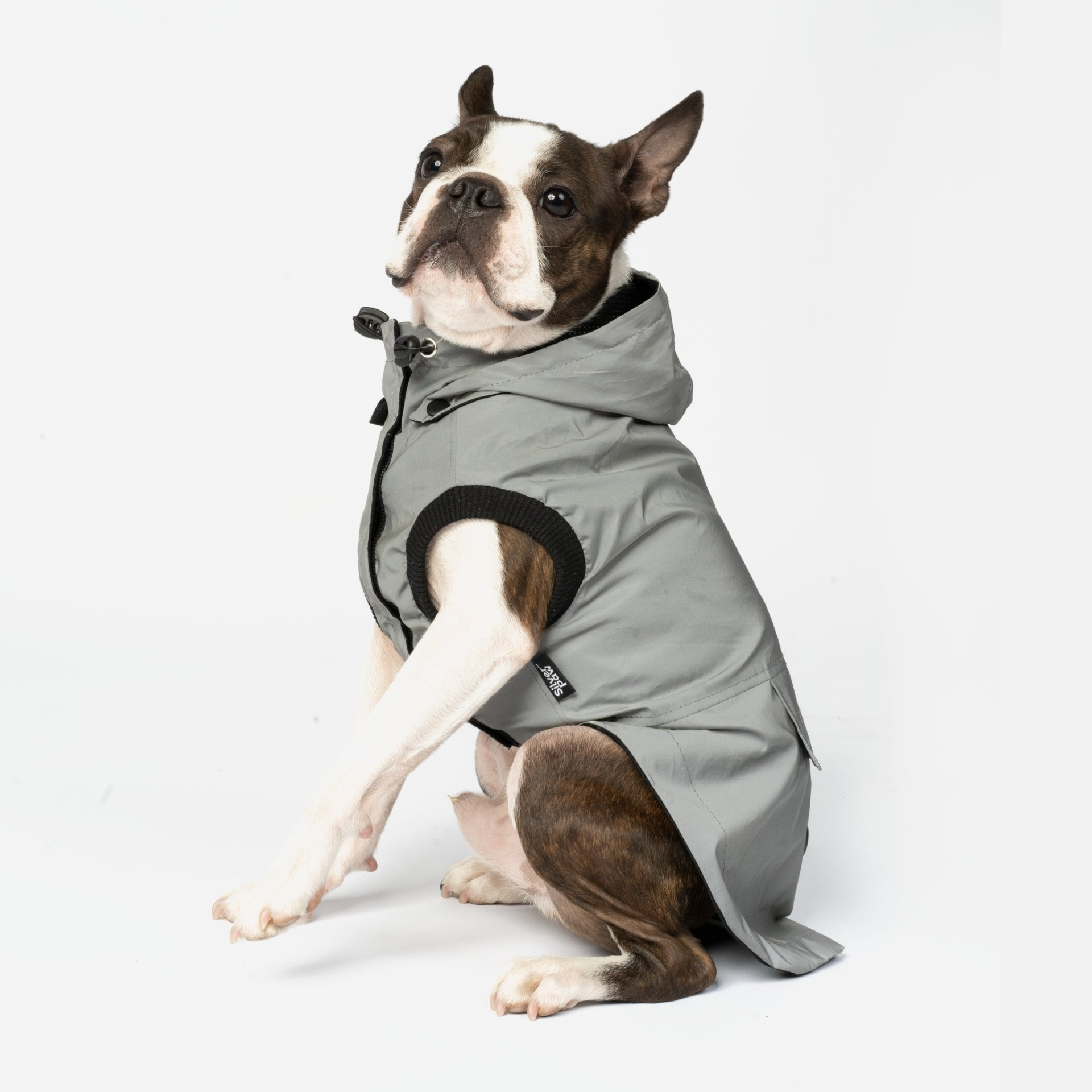 Max Reflective Dog Raincoat Grey