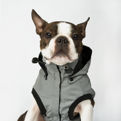 Max Reflective Dog Raincoat Grey